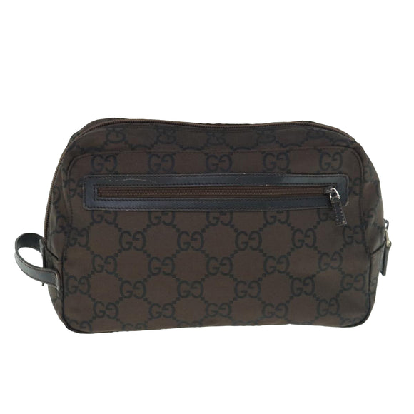GUCCI GG Canvas Clutch Tasche Dunkelbraun 112253 Auth 62829