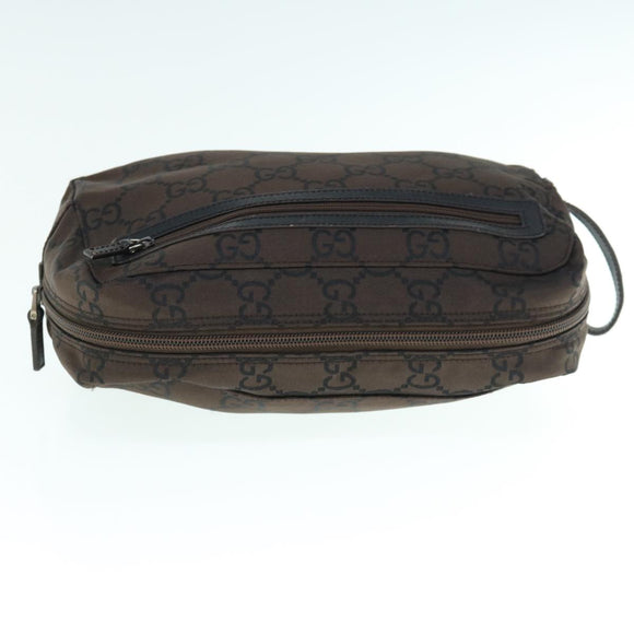 GUCCI GG Canvas Clutch Bag Dark Brown 112253 Auth 62829