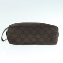 GUCCI GG Canvas Clutch Bag Dark Brown 112253 Auth 62829-6