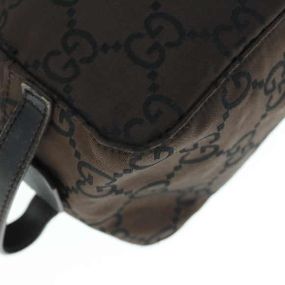 GUCCI GG Canvas Clutch Bag Dark Brown 112253 Auth 62829