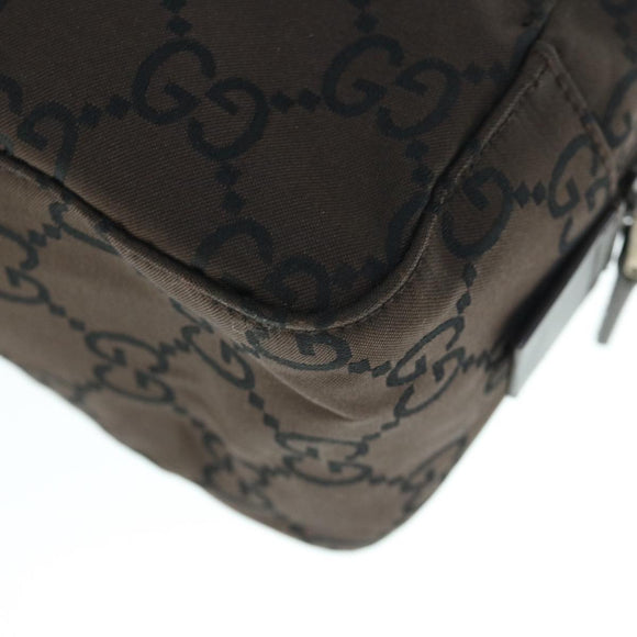 GUCCI GG Canvas Clutch Bag Dark Brown 112253 Auth 62829