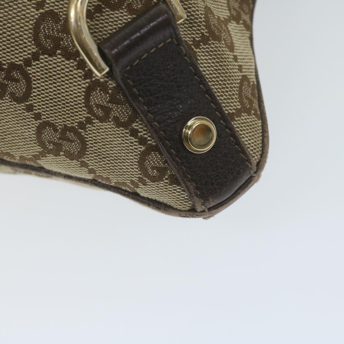 GUCCI GG Canvas Shoulder Bag Beige 131326 Auth 62837