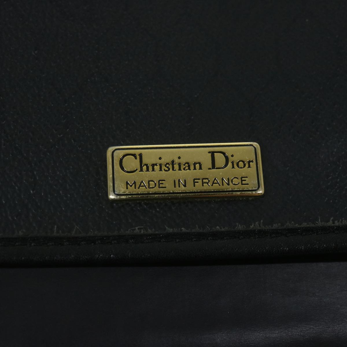 Christian Dior Shoulder Bag Leather Black Auth 62853