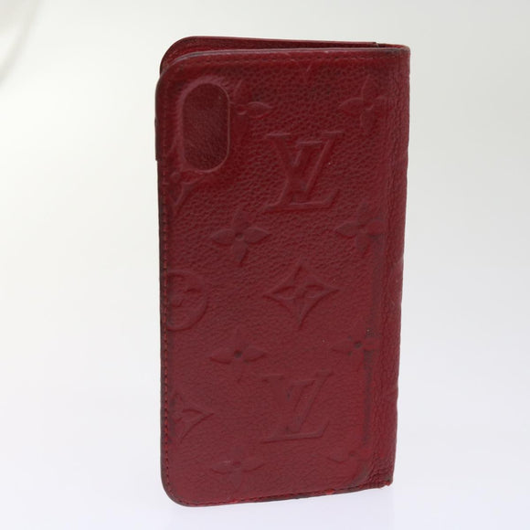 LOUIS VUITTON Monogram Damier Graphite iPhone Hülle 8Set Rot LV Auth 62862