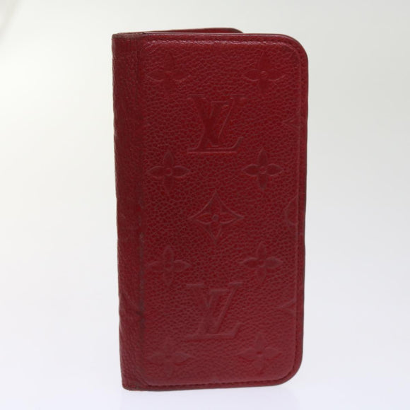 LOUIS VUITTON Monogram Damier Graphite iPhone Hülle 8Set Rot LV Auth 62862