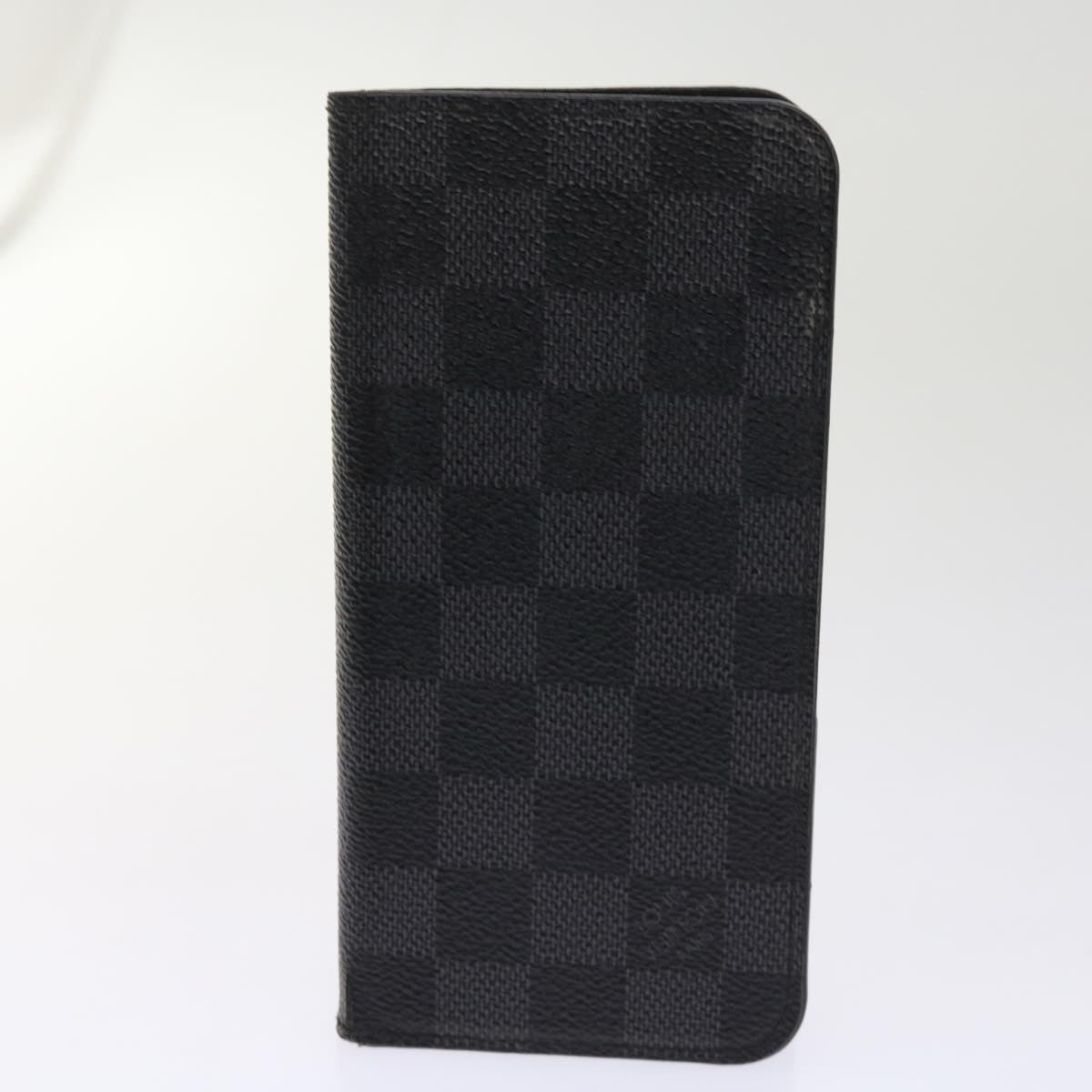 LOUIS VUITTON Monogram Damier Graphite iPhone Case 8Set Red LV Auth 62862