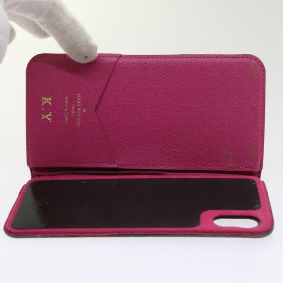 LOUIS VUITTON Monogram Damier Graphite iPhone Hülle 8Set Rot LV Auth 62862
