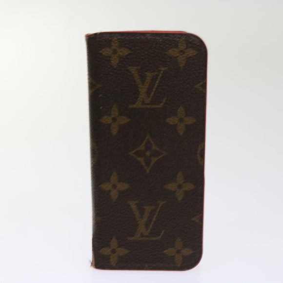 LOUIS VUITTON Monogram Damier Graphite iPhone Hülle 8Set Rot LV Auth 62862