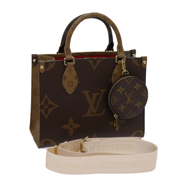 LOUIS VUITTON Monogram Reverse On The Go PM Hand Bag M46373 LV Auth 62894SM