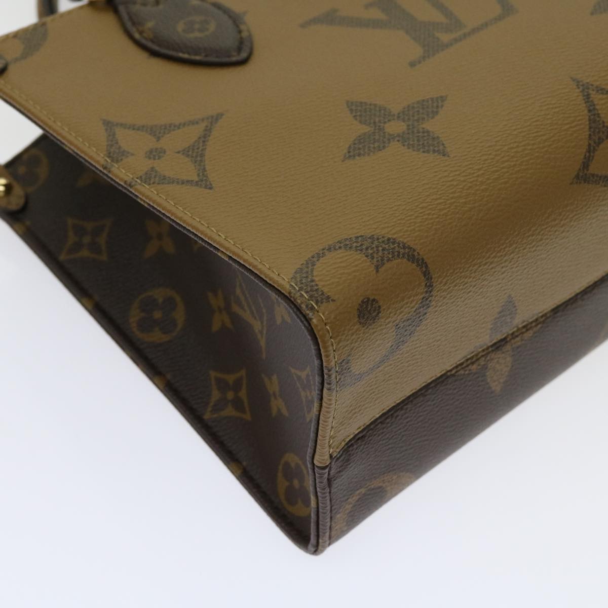 LOUIS VUITTON Monogram Reverse On The Go PM Hand Bag M46373 LV Auth 62894S