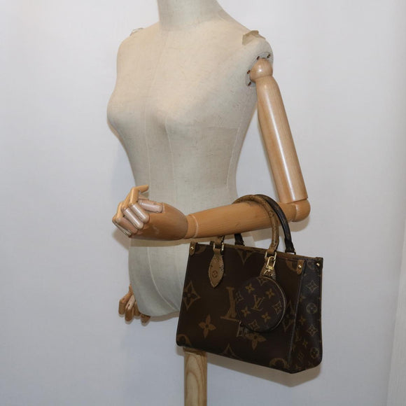 LOUIS VUITTON Monogram Reverse On The Go PM Hand Bag M46373 LV Auth 62894SM