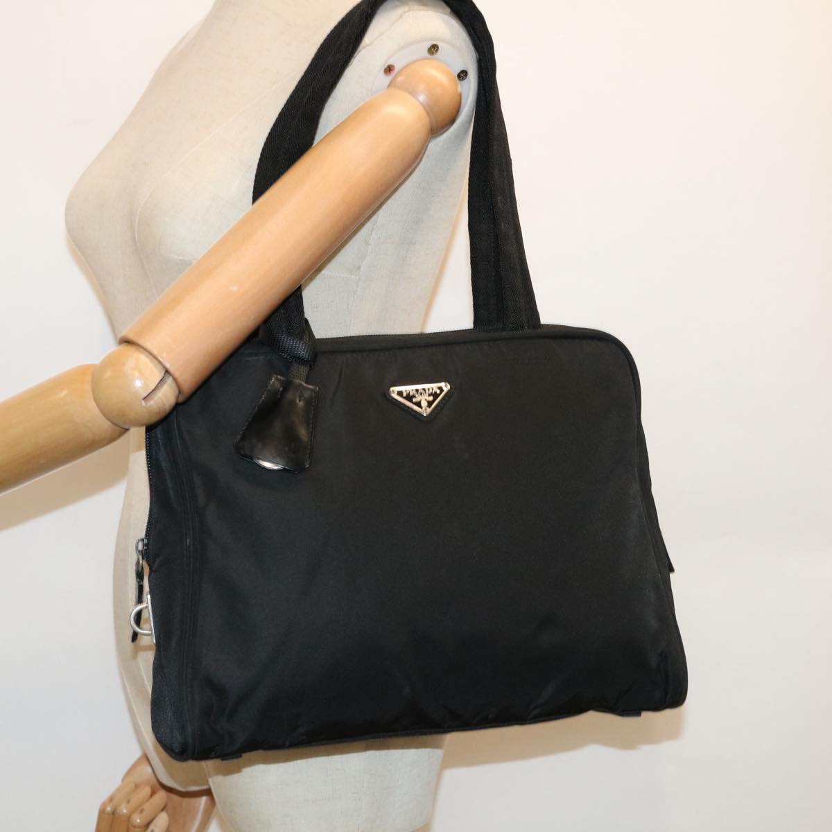 PRADA Shoulder Bag Nylon Black Auth 62909