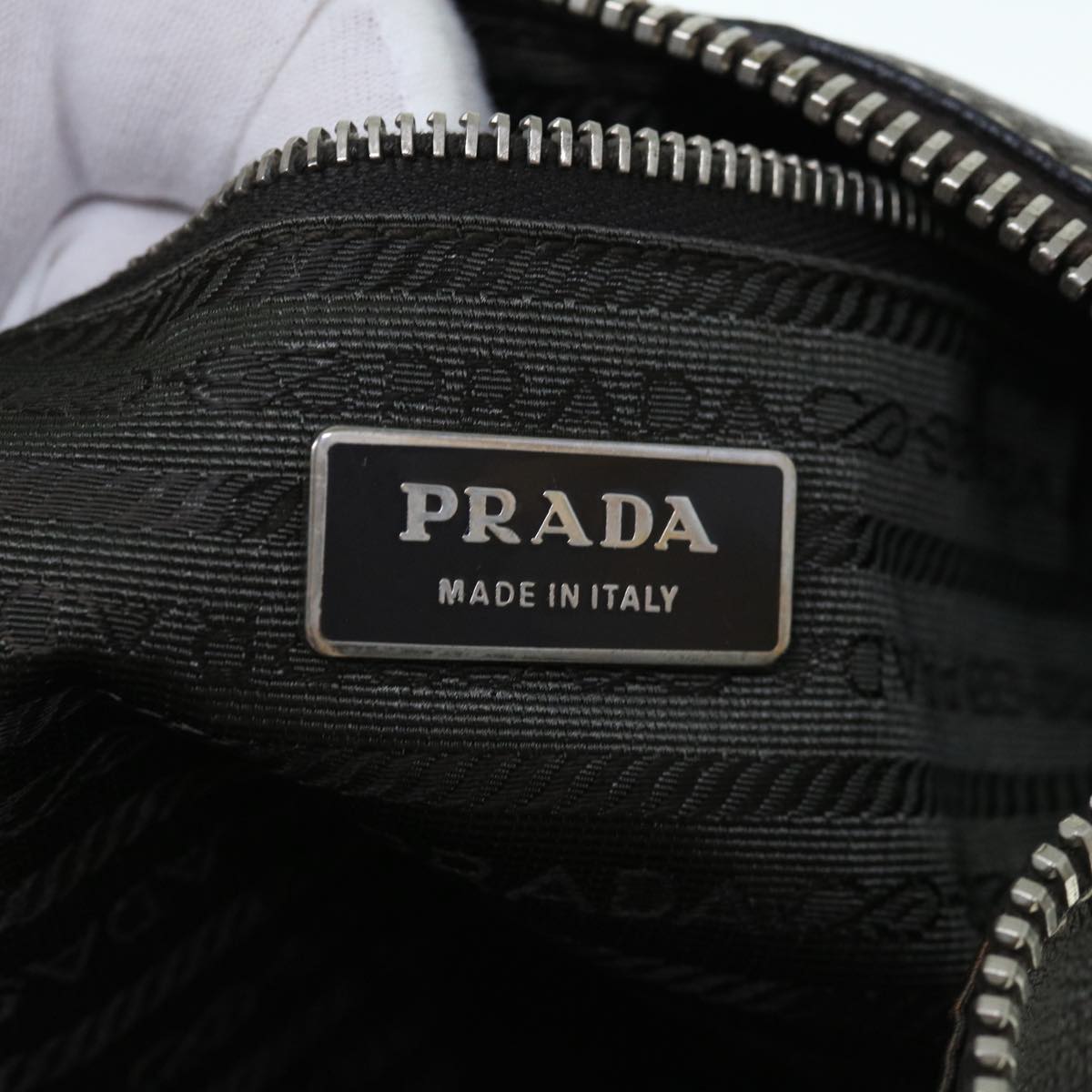 PRADA Shoulder Bag Leather Dark Brown Auth 62933