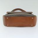 CELINE Macadam Canvas Hand Bag PVC Leather 2way Brown Auth 62941-5