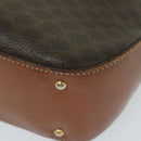 CELINE Macadam Canvas Hand Bag PVC Leather 2way Brown Auth 62941-15