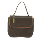 CELINE Macadam Canvas Hand Bag PVC Leather 2way Brown Auth 62941-13