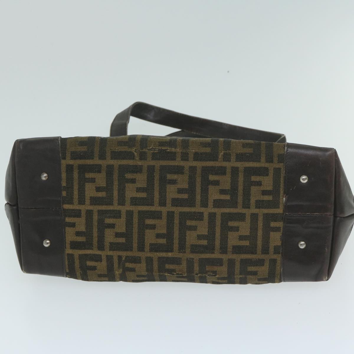 FENDI Zucca Canvas Shoulder Bag 2Set Brown Auth 62974