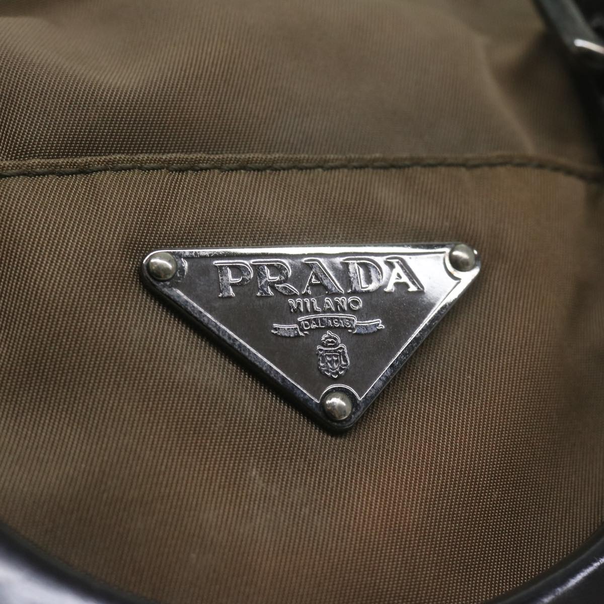 PRADA Hand Bag Nylon 2way Khaki Auth 62983