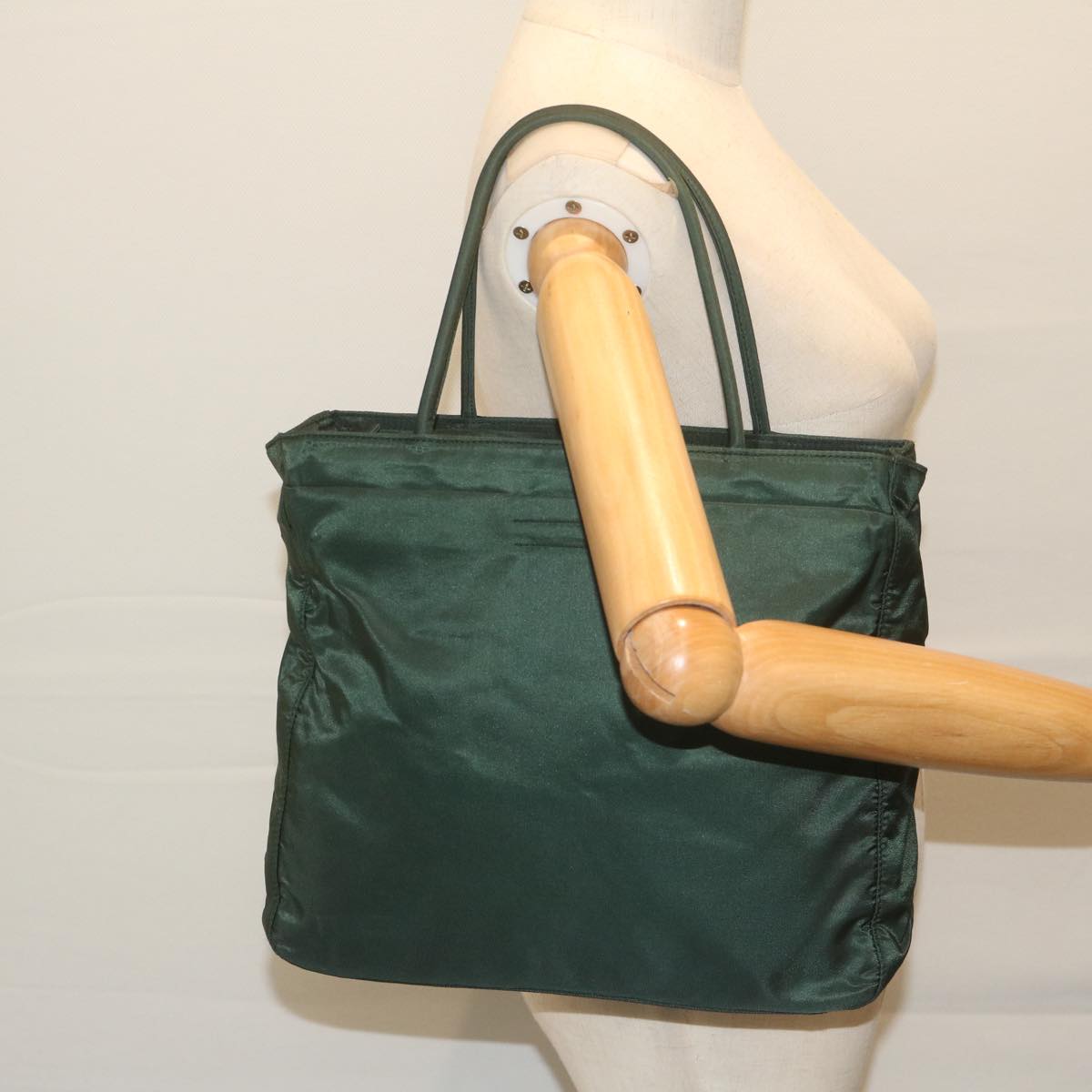 PRADA Shoulder Bag Nylon Green Auth 62985