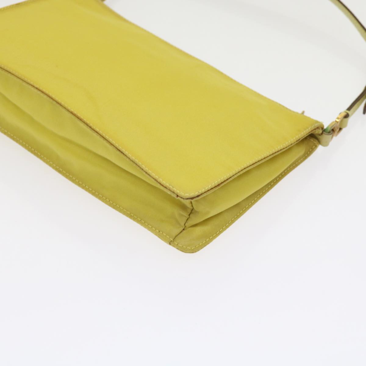 PRADA Accessory Pouch Nylon Yellow Auth 63087