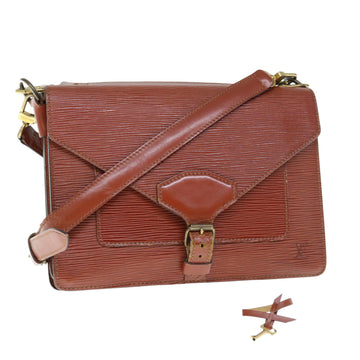 LOUIS VUITTON Epi Biface Hand Bag 2way Brown M52323 LV Auth 63093
