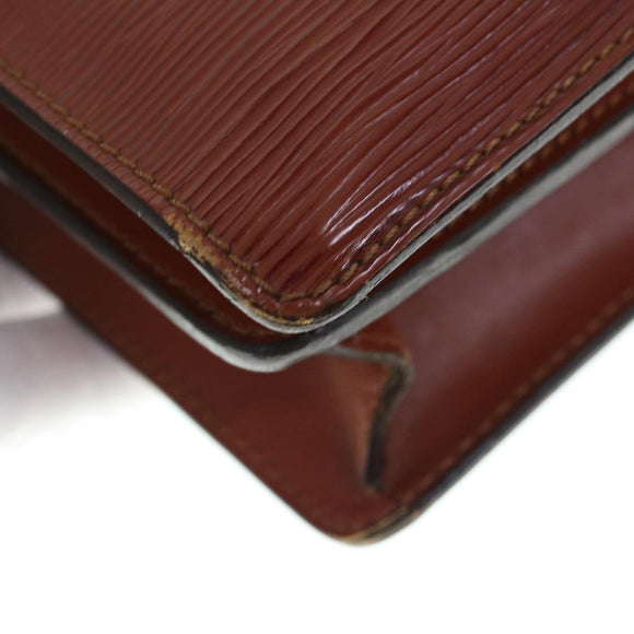 LOUIS VUITTON Epi Biface Hand Bag 2way Brown M52323 LV Auth 63093