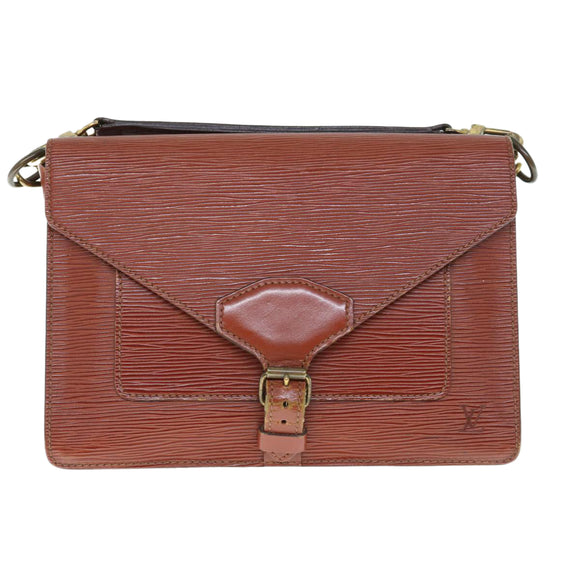LOUIS VUITTON Epi Biface Hand Bag 2way Brown M52323 LV Auth 63093