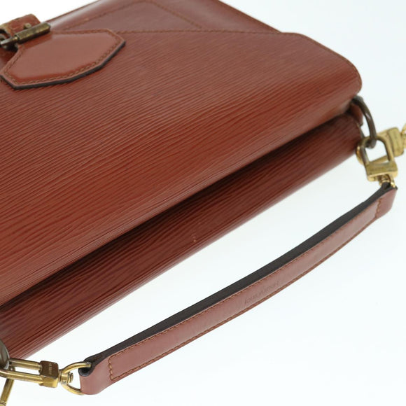 LOUIS VUITTON Epi Biface Hand Bag 2way Brown M52323 LV Auth 63093