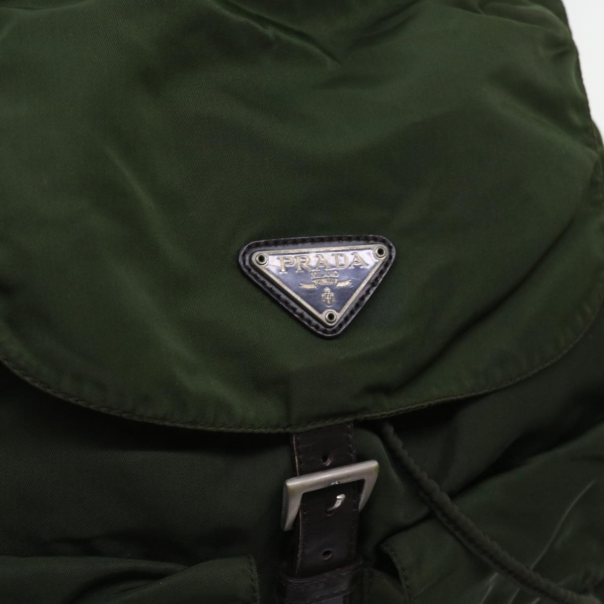 PRADA Backpack Nylon Khaki Auth 63118
