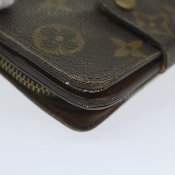 LOUIS VUITTON Monogram Compact Zip Wallet M61667 LV Auth 63160