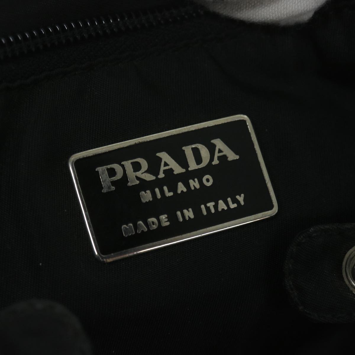 PRADA Hand Bag Nylon Black Auth 63184