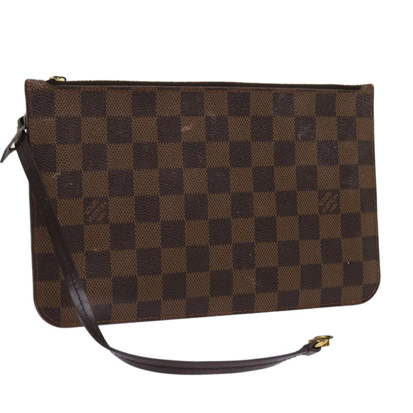 LOUIS VUITTON Damier Ebene Neverfull MM Pouch Accessory Pouch LV Auth 63478