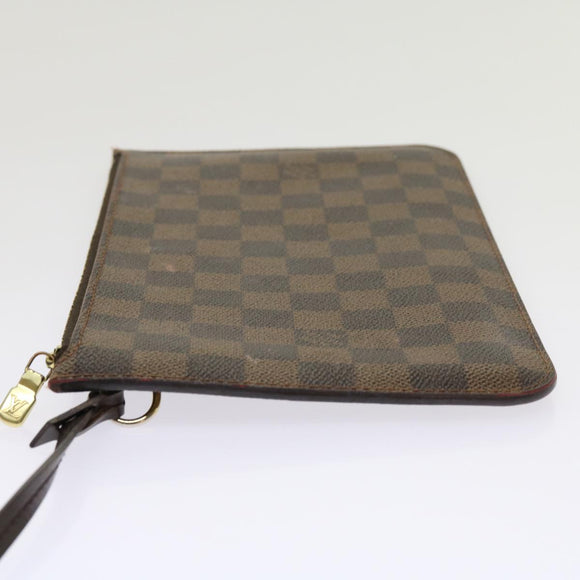 LOUIS VUITTON Damier Ebene Neverfull MM Pouch Accessory Pouch LV Auth 63478