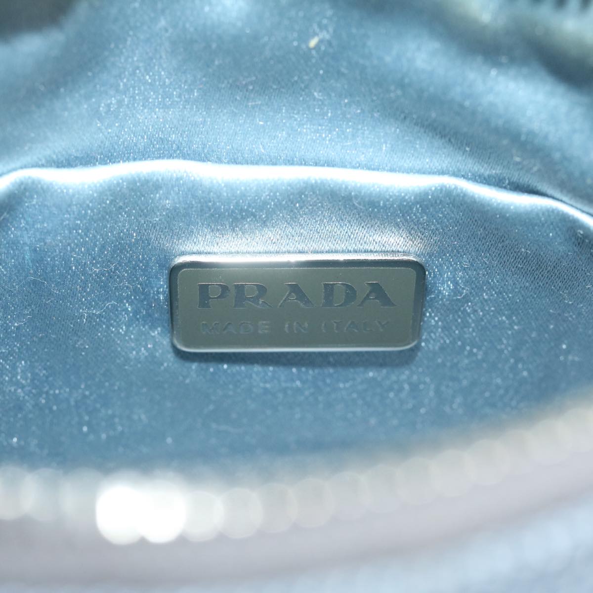 PRADA Hand Bag Nylon Light Blue Auth 63490