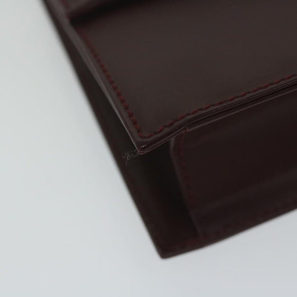 Salvatore Ferragamo Gancini Shoulder Bag Leather Bordeaux Auth 63551