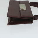 Salvatore Ferragamo Gancini Shoulder Bag Leather Bordeaux Auth 63551-3
