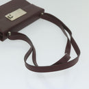 Salvatore Ferragamo Gancini Shoulder Bag Leather Bordeaux Auth 63551-7