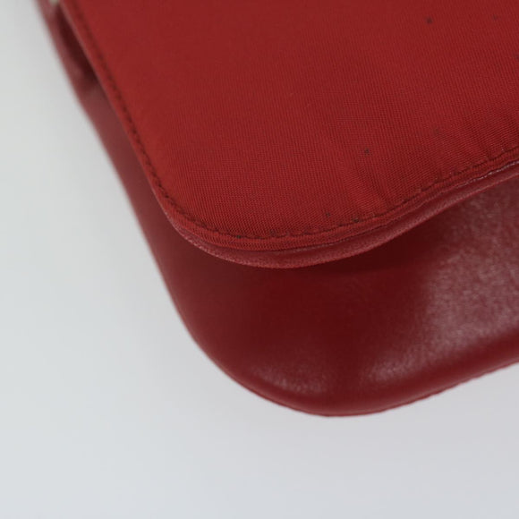 PRADA Chain Shoulder Bag Nylon Red Auth 63571