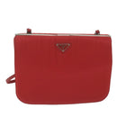 PRADA Chain Shoulder Bag Nylon Red Auth 63571-13