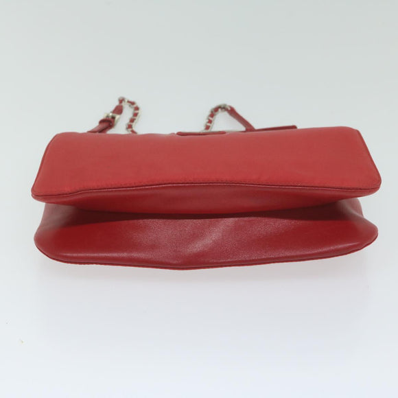 PRADA Chain Shoulder Bag Nylon Red Auth 63571