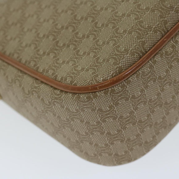 CELINE Macadam Canvas Shoulder Bag Beige Auth 63574