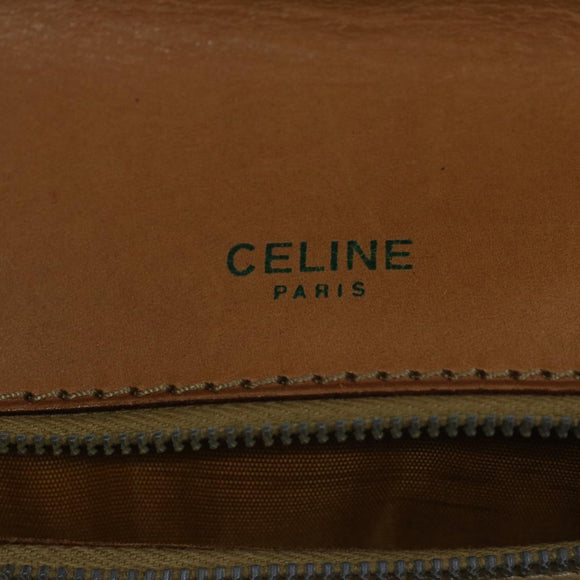CELINE Macadam Canvas Shoulder Bag Beige Auth 63574