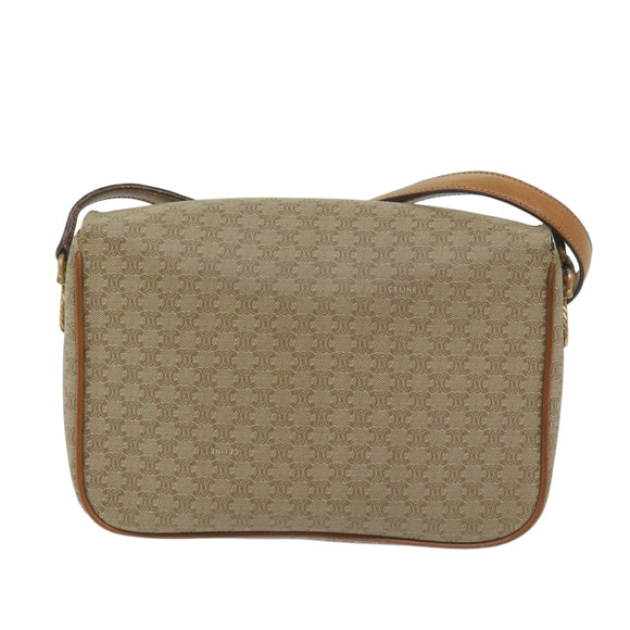 CELINE Macadam Canvas Umhängetasche Beige Auth 63574