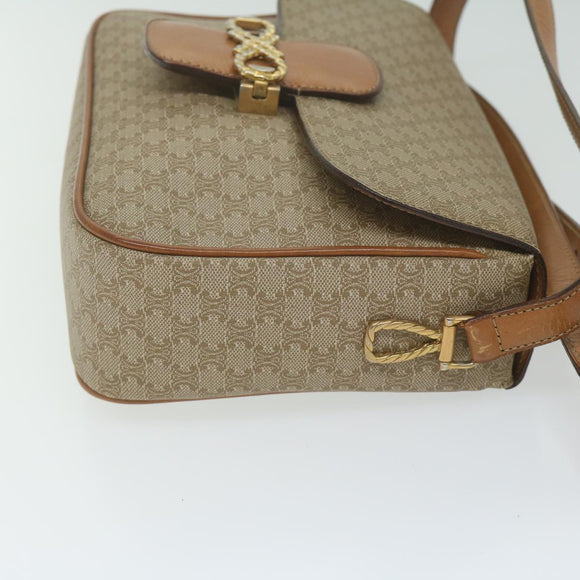 CELINE Macadam Canvas Umhängetasche Beige Auth 63574