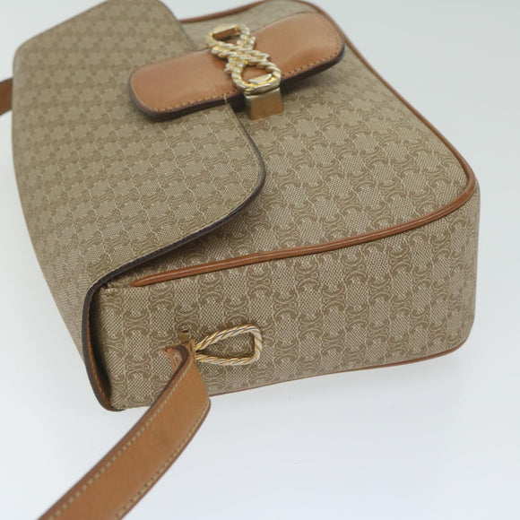 CELINE Macadam Canvas Umhängetasche Beige Auth 63574