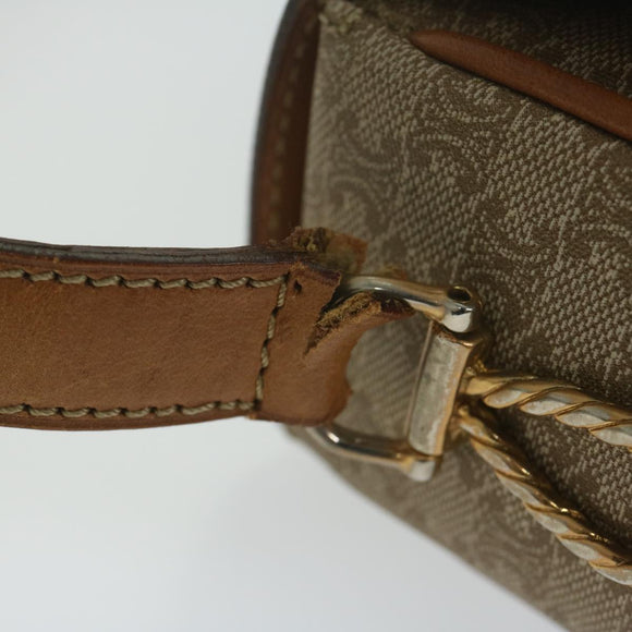 CELINE Macadam Canvas Shoulder Bag Beige Auth 63574