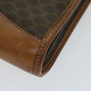 CELINE Macadam Canvas Clutch Bag PVC Leather Brown Auth 63592-15