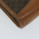 CELINE Macadam Canvas Clutch Bag PVC Leather Brown Auth 63592-16