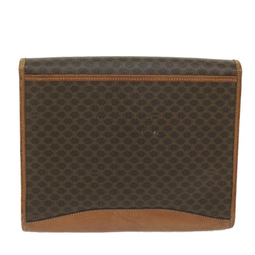 CELINE Macadam Canvas Clutch Bag PVC Leather Brown Auth 63592 - 0