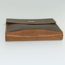 CELINE Macadam Canvas Clutch Bag PVC Leather Brown Auth 63592-7